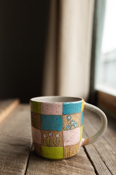 14 oz Wildflower Patchwork Mug