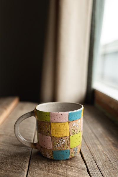 14 oz Wildflower Patchwork Mug